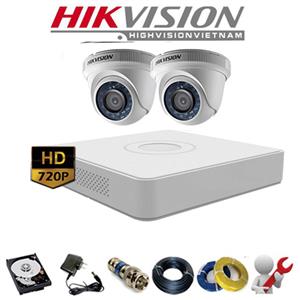 Lắp đặt trọn bộ gói 2 camera hikvision HD 1.0MP