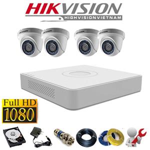 Lắp đặt trọn bộ gói 4 camera hikvision Full HD 2.0MP